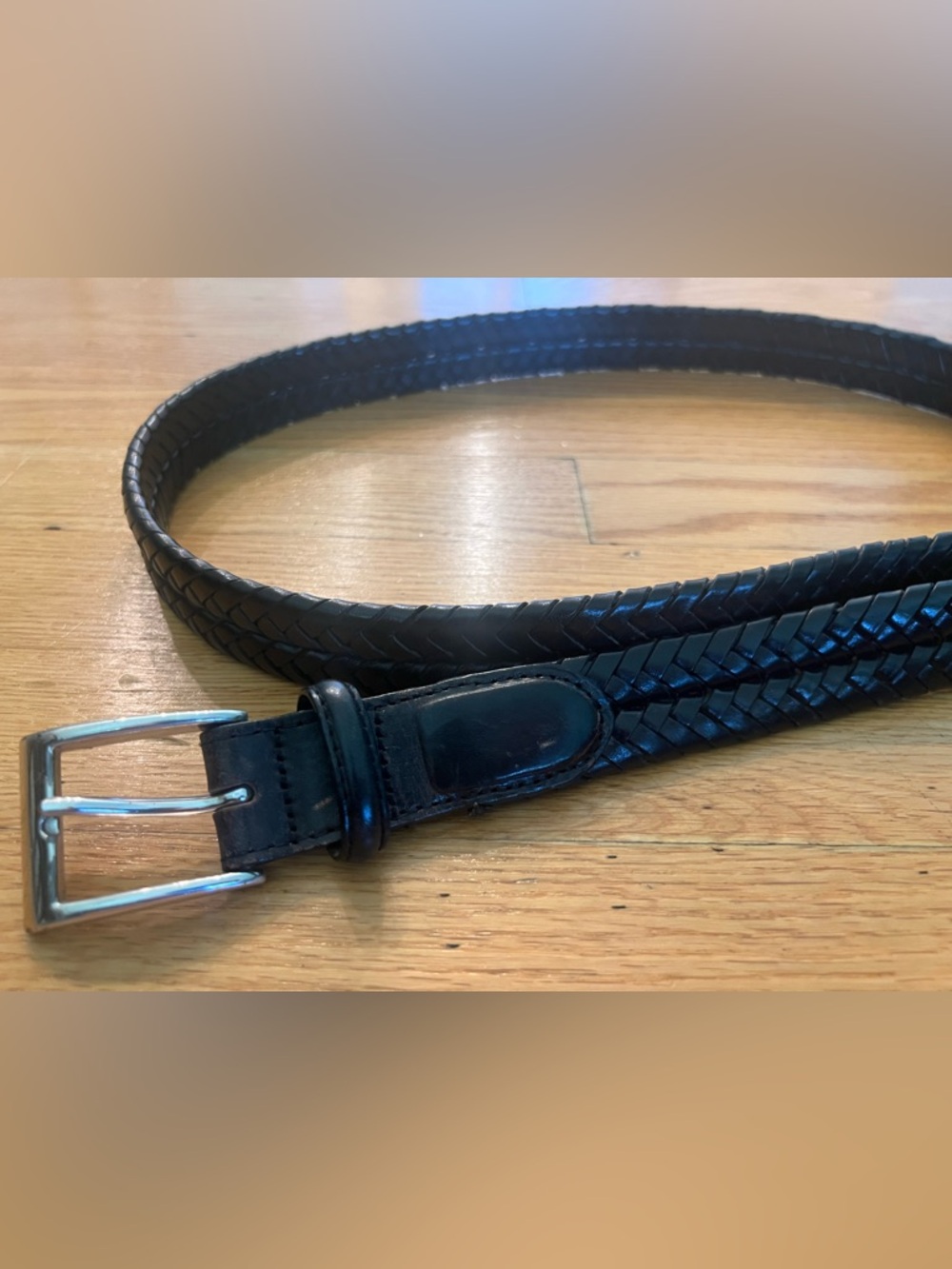 Brighton Men's Black Woven braided Leather Belt -